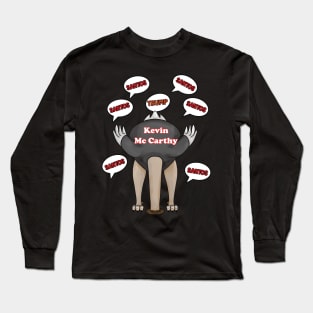 Speaker of the House Kevin McCarthy and the George Santos Scandal Ostrich with head in the sand Clas (1) Long Sleeve T-Shirt